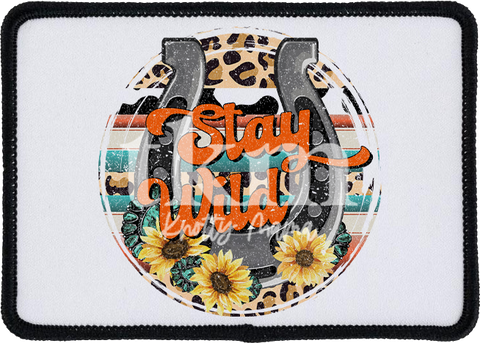 Stay Wild Horseshoe Iron On Patch