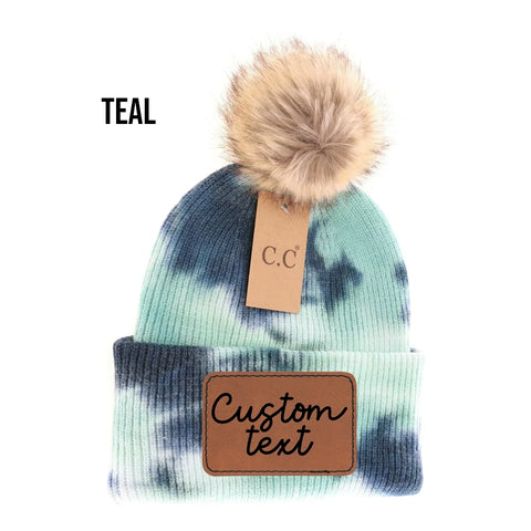 Adult Teal Tie Dye CC Beanie