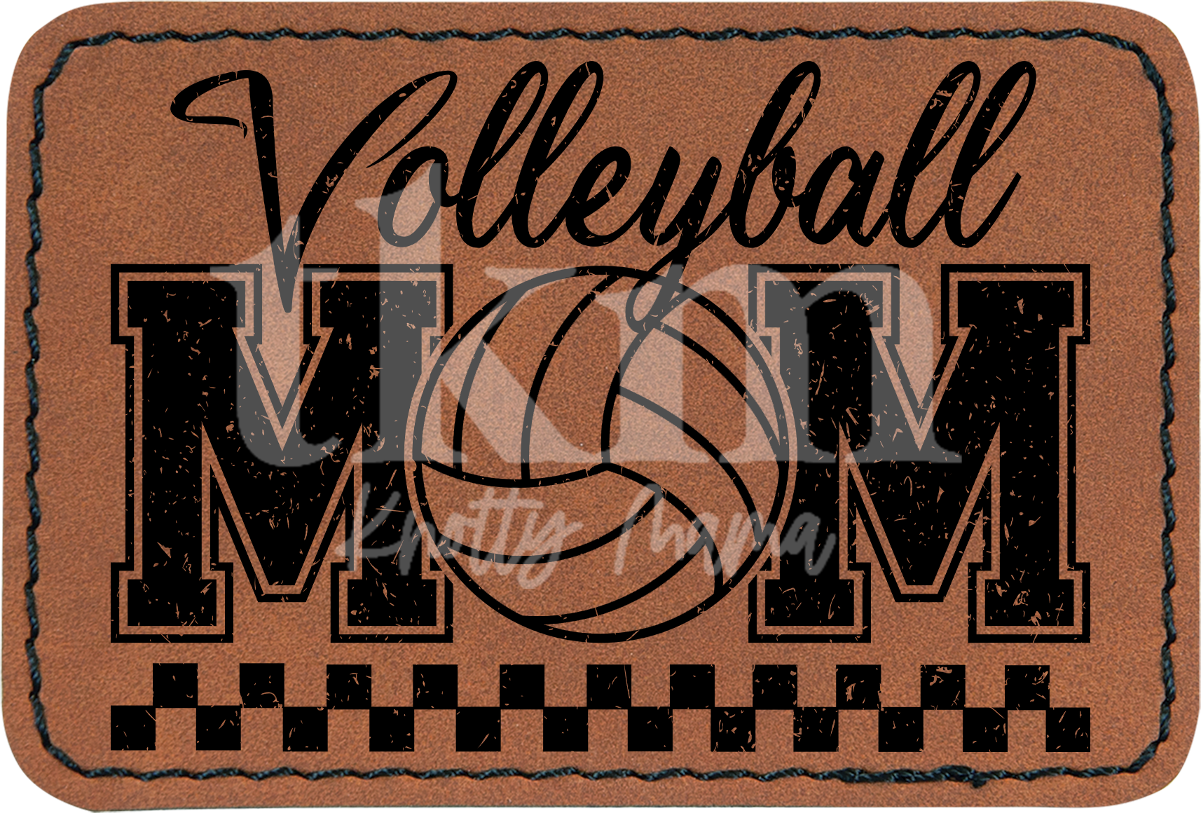 Volleyball Mom Checkered Patch