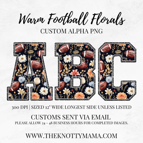 Warm Football Florals Custom PNG