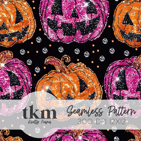 Glitter Pumpkins Seamless