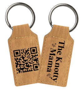 Bamboo Custom QR Code Keychain