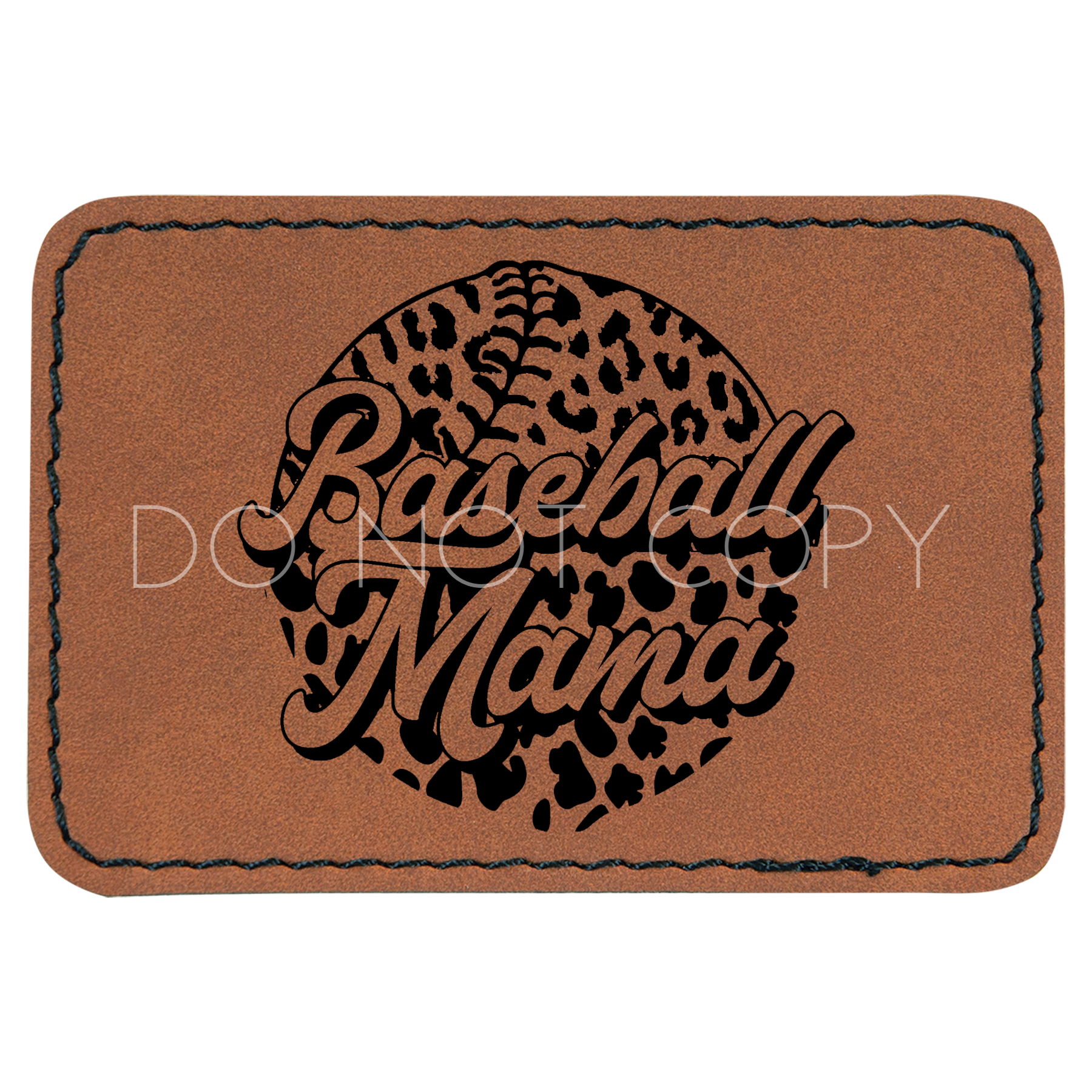 Baseball Mama Leopard Baseball Patch