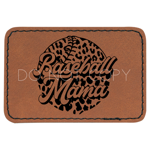 Baseball Mama Leopard Baseball Patch