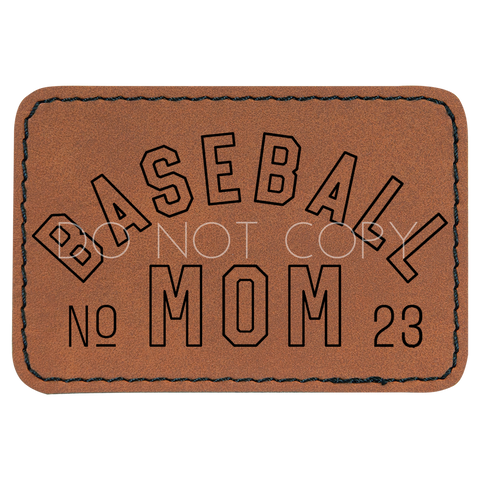 Custom Number Baseball Mom Patch