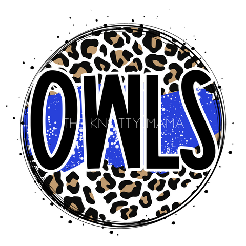 Blue Owls - Leopard Circle PNG