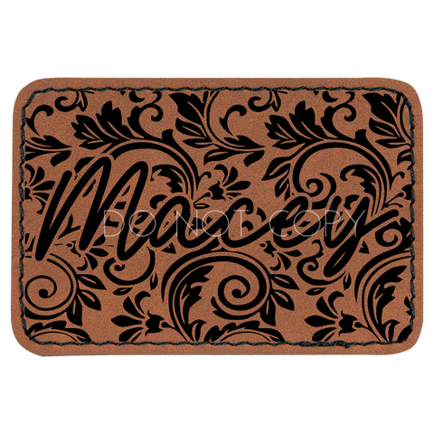 Custom Tooled Leather Patch