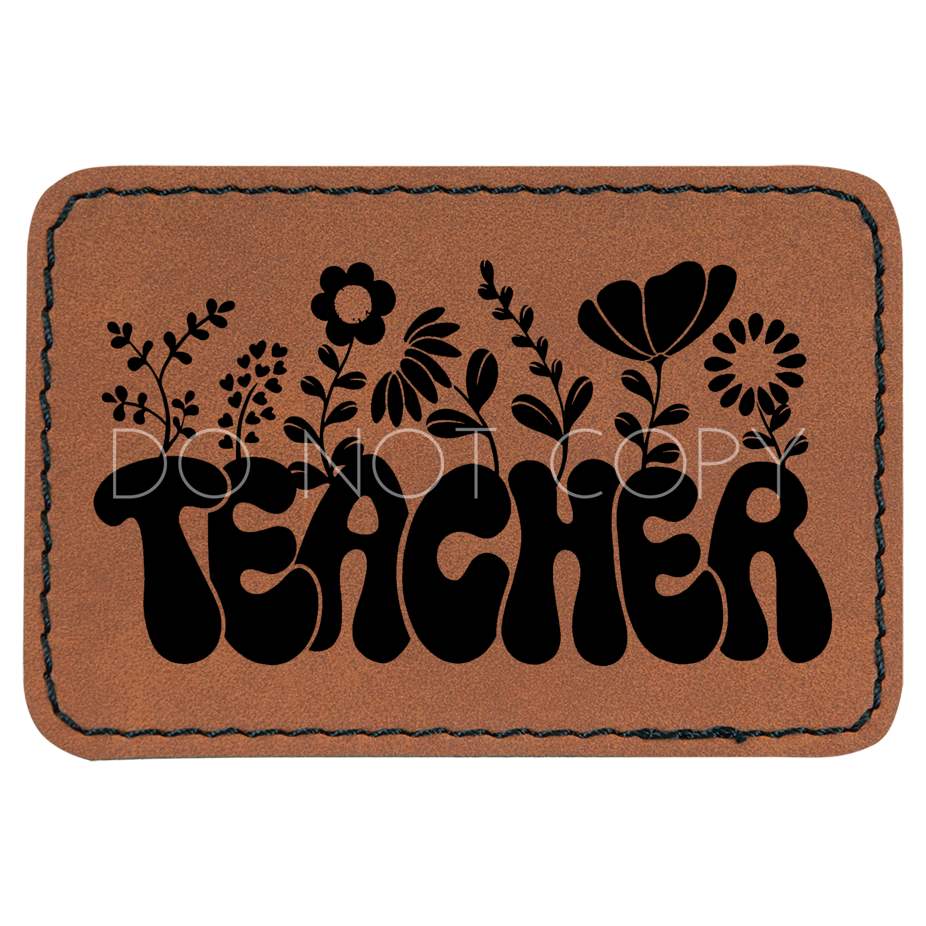 Floral Retro Teacher Patch