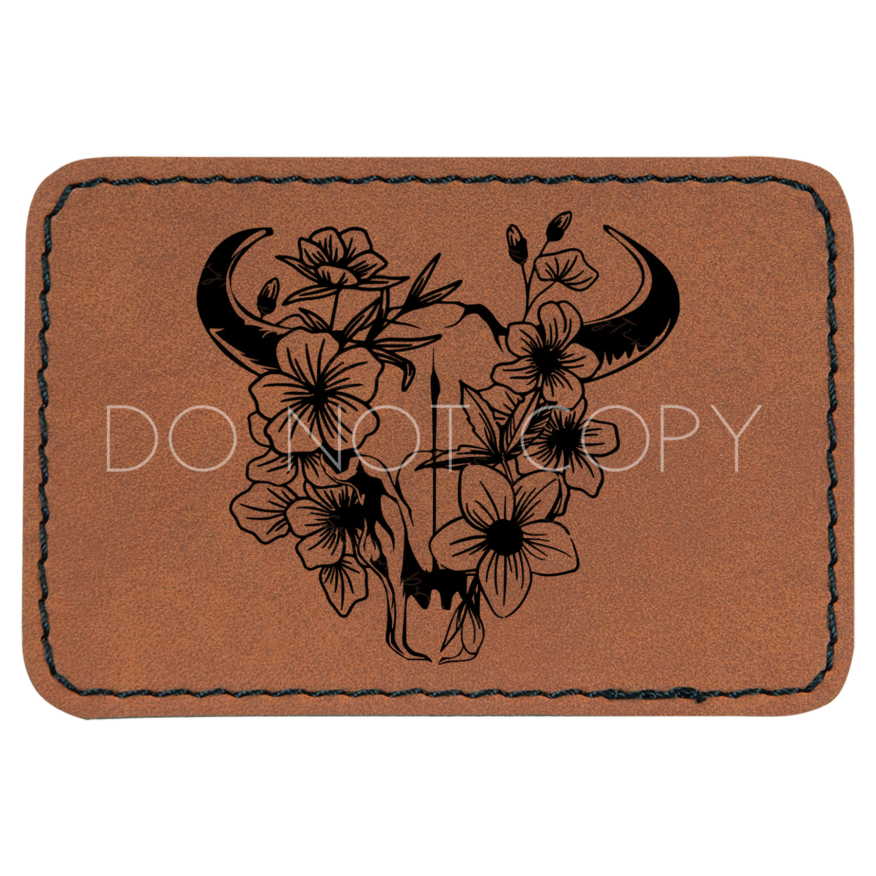 Floral Skull Western Patch