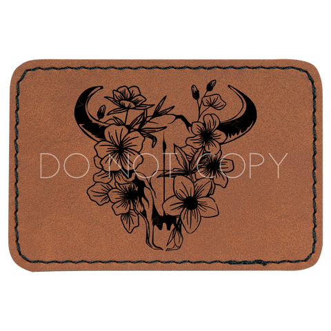 Floral Skull Western Patch