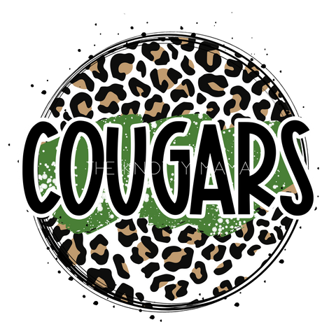 Green Cougars - Leopard Circle PNG