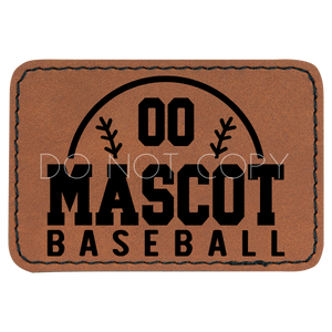 Half Baseball Custom Mascot Patch