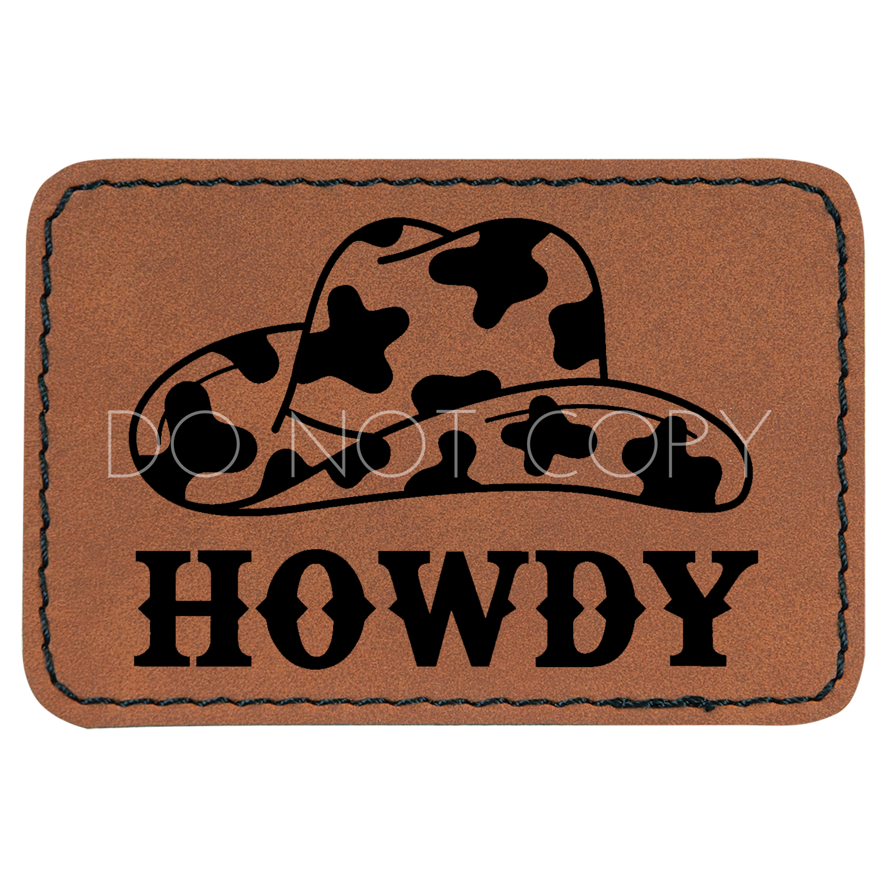 Howdy Cowboy Hat Patch