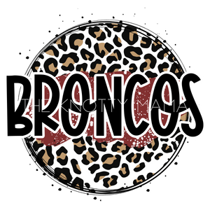 Broncos Maroon - Leopard Circle PNG