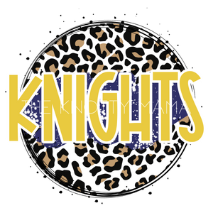 Knights Yellow and Navy - Leopard Circle PNG
