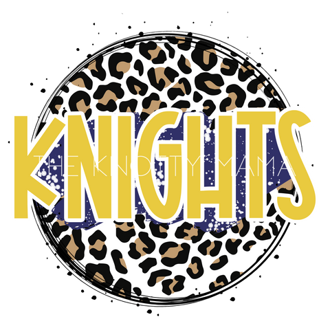 Knights Yellow and Navy - Leopard Circle PNG