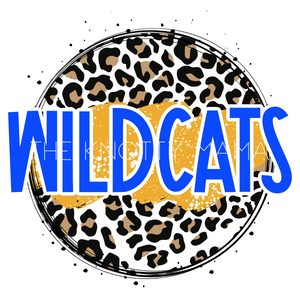 Wildcats Royal Blue and Gold - Leopard Circle PNG