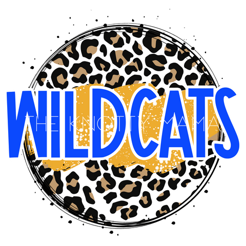 Wildcats Royal Blue and Gold - Leopard Circle PNG