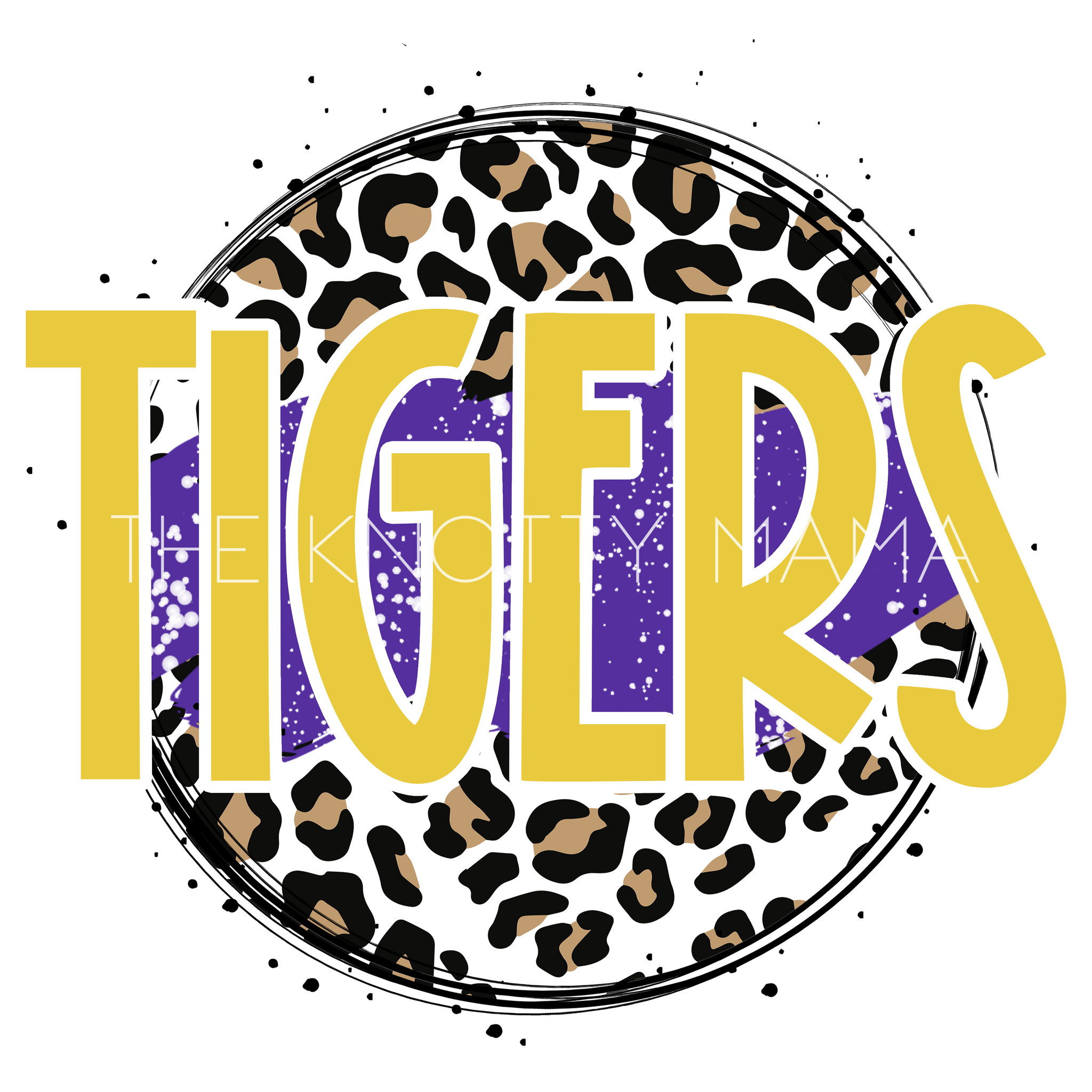 Tigers Yellow and Purple - Leopard Circle PNG