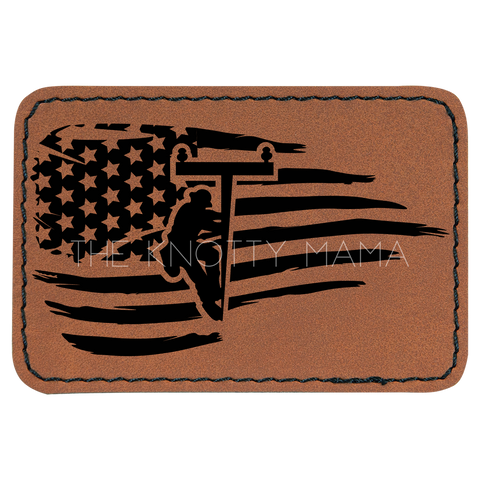 Lineman Distressed Flag Patch