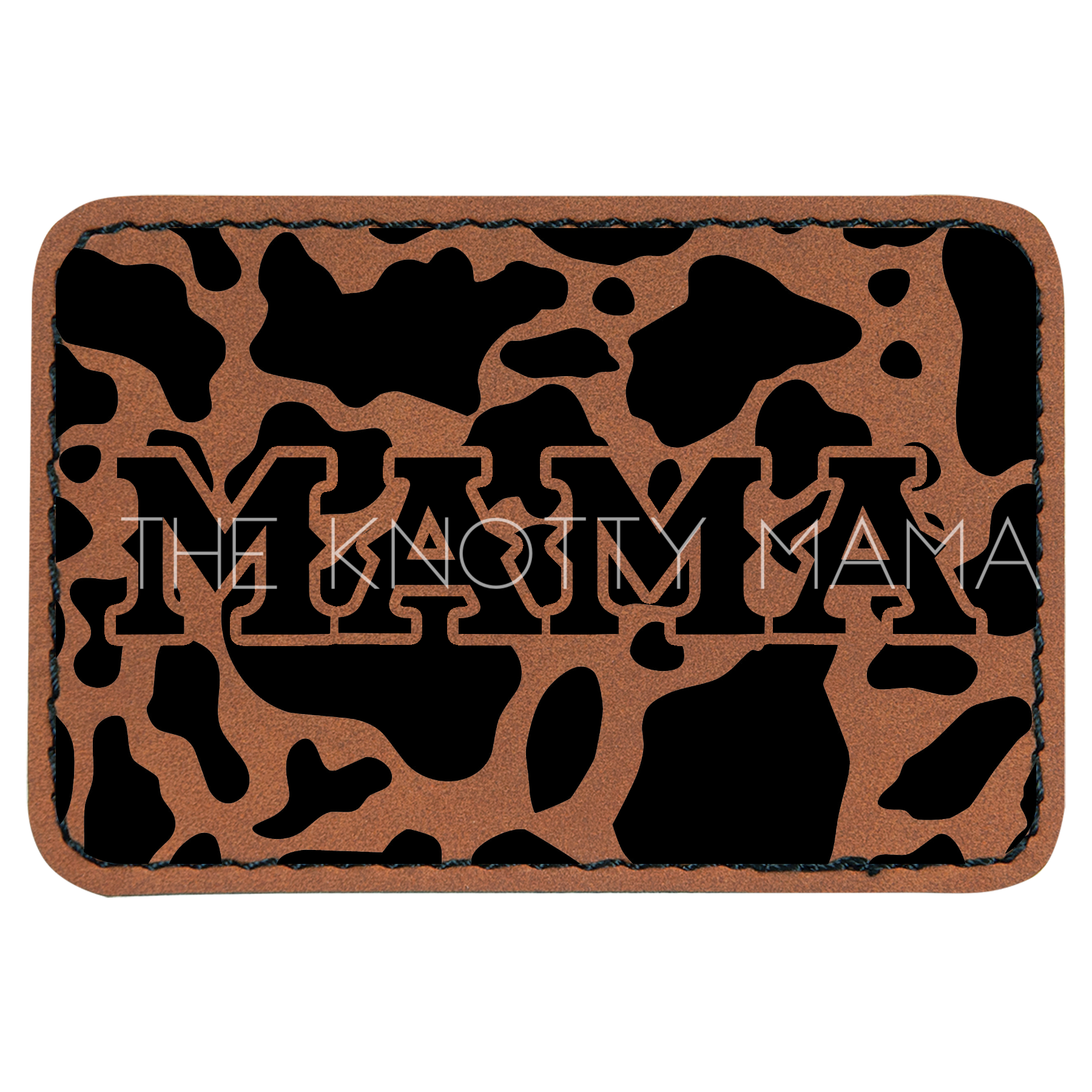 Mama Cow Print Background Hat Patch