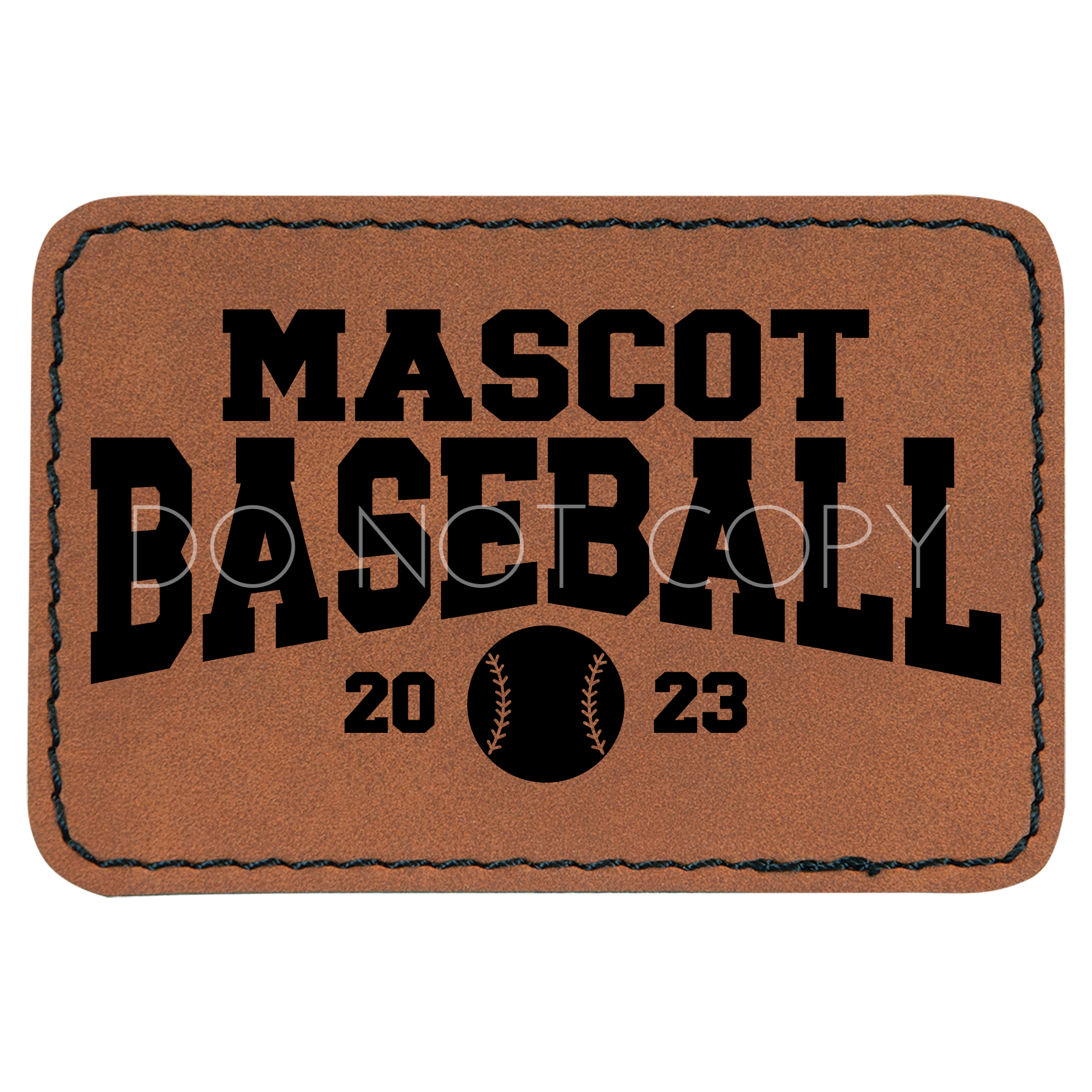 Mascot Baseball Year Patch