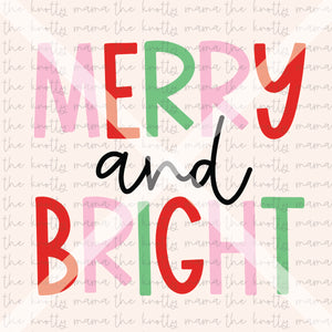 Merry and Bright Colorful PNG