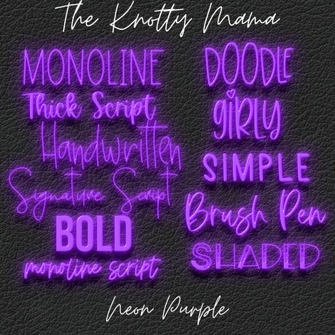 Neon Purple Text Sublimation Patch