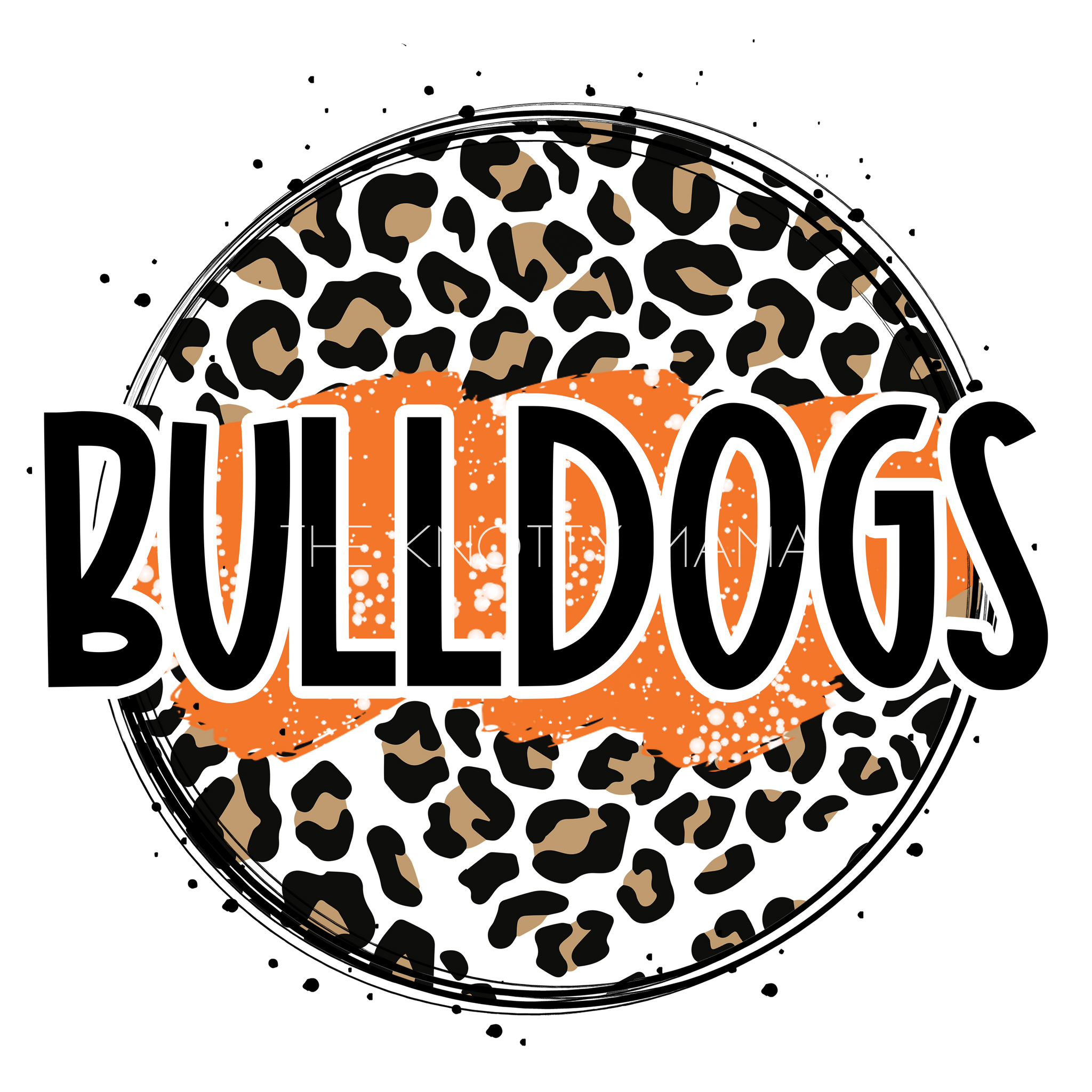 Orange Bulldogs - Leopard Circle PNG