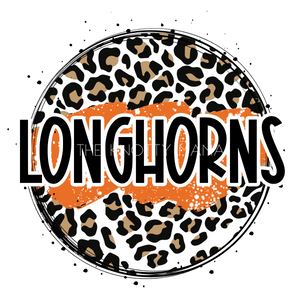 Orange Longhorns - Leopard Circle PNG