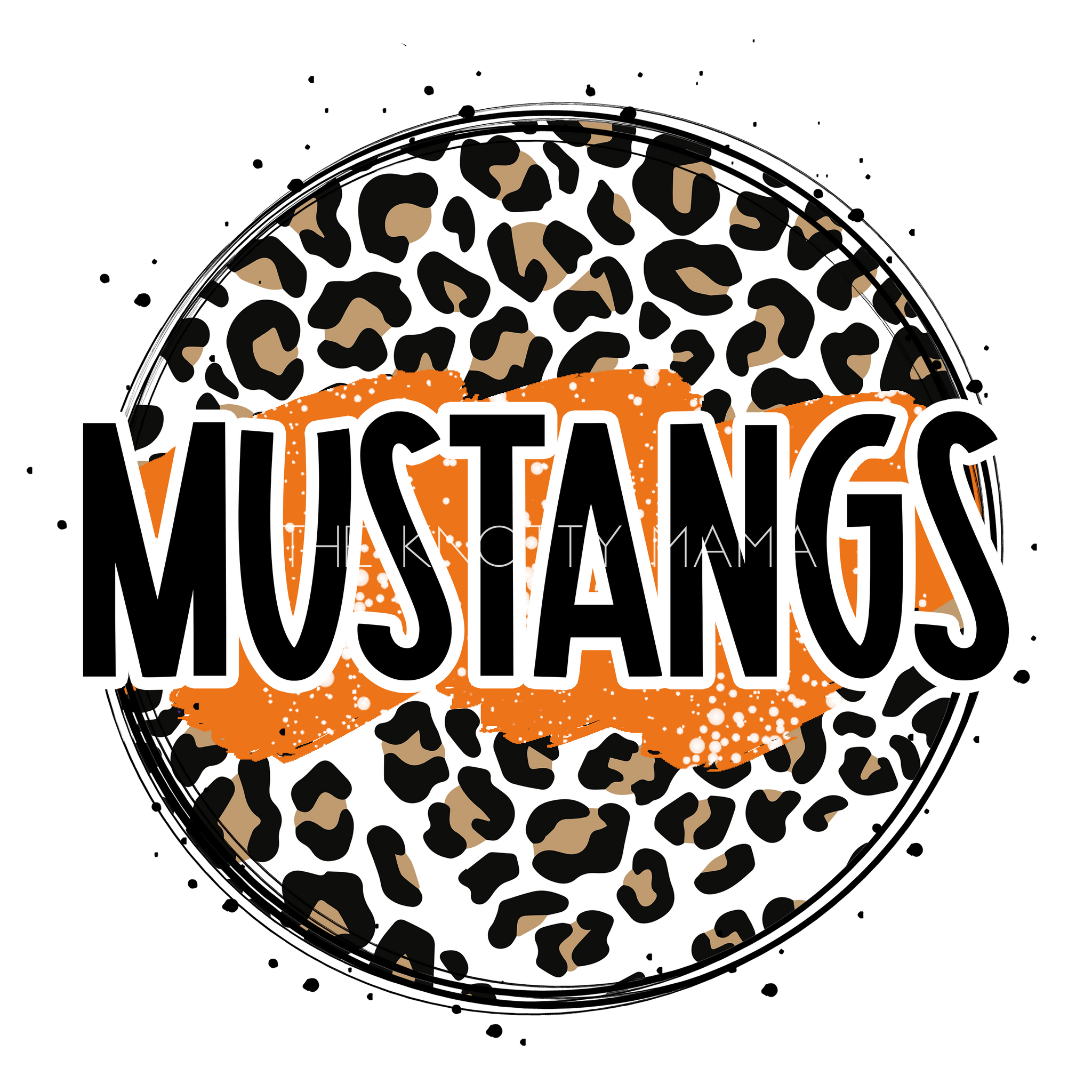 Orange Mustangs - Leopard Circle PNG