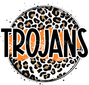 Trojans Orange - Leopard Circle PNG