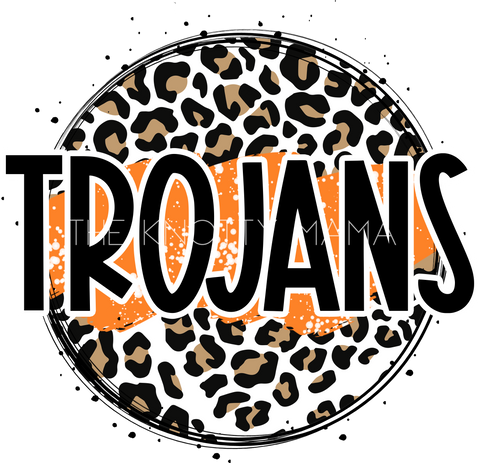 Trojans Orange - Leopard Circle PNG