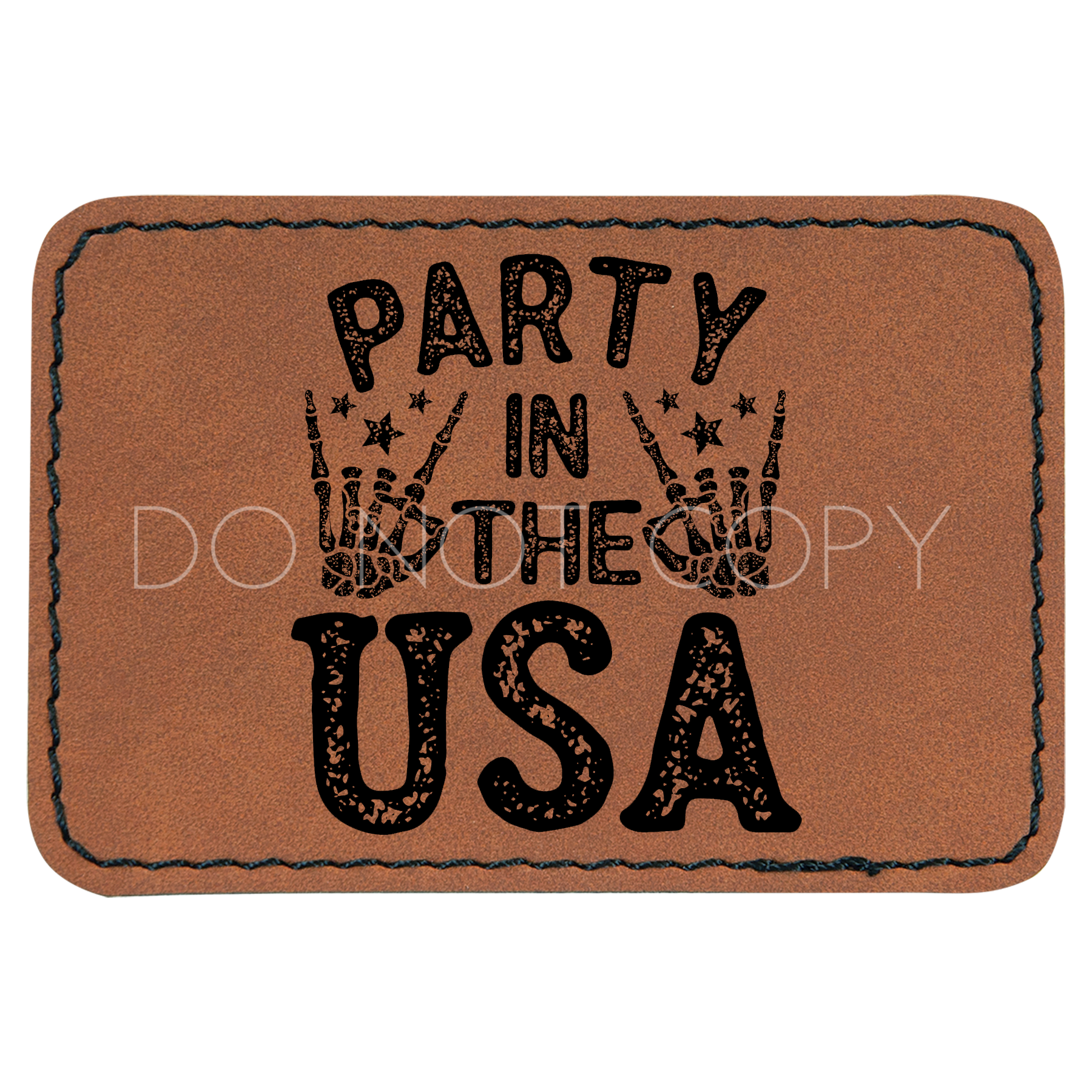 Party In The USA Skull Hands Patch