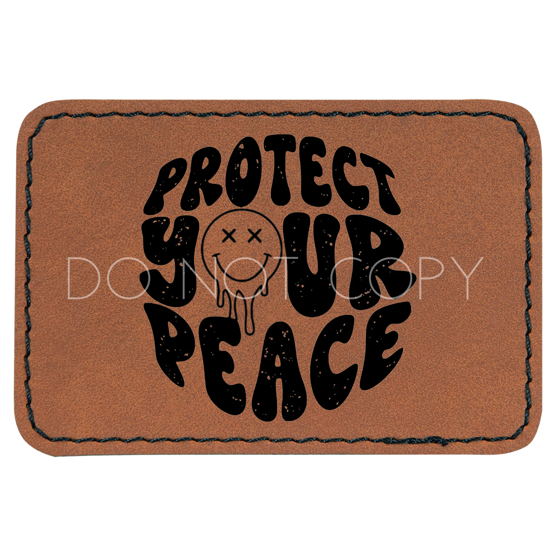 Protect Your Peace Melted Smiley Patch