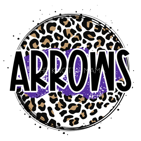Purple Arrows - Leopard Circle PNG