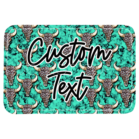 Turquoise Leopard Longhorn Patch