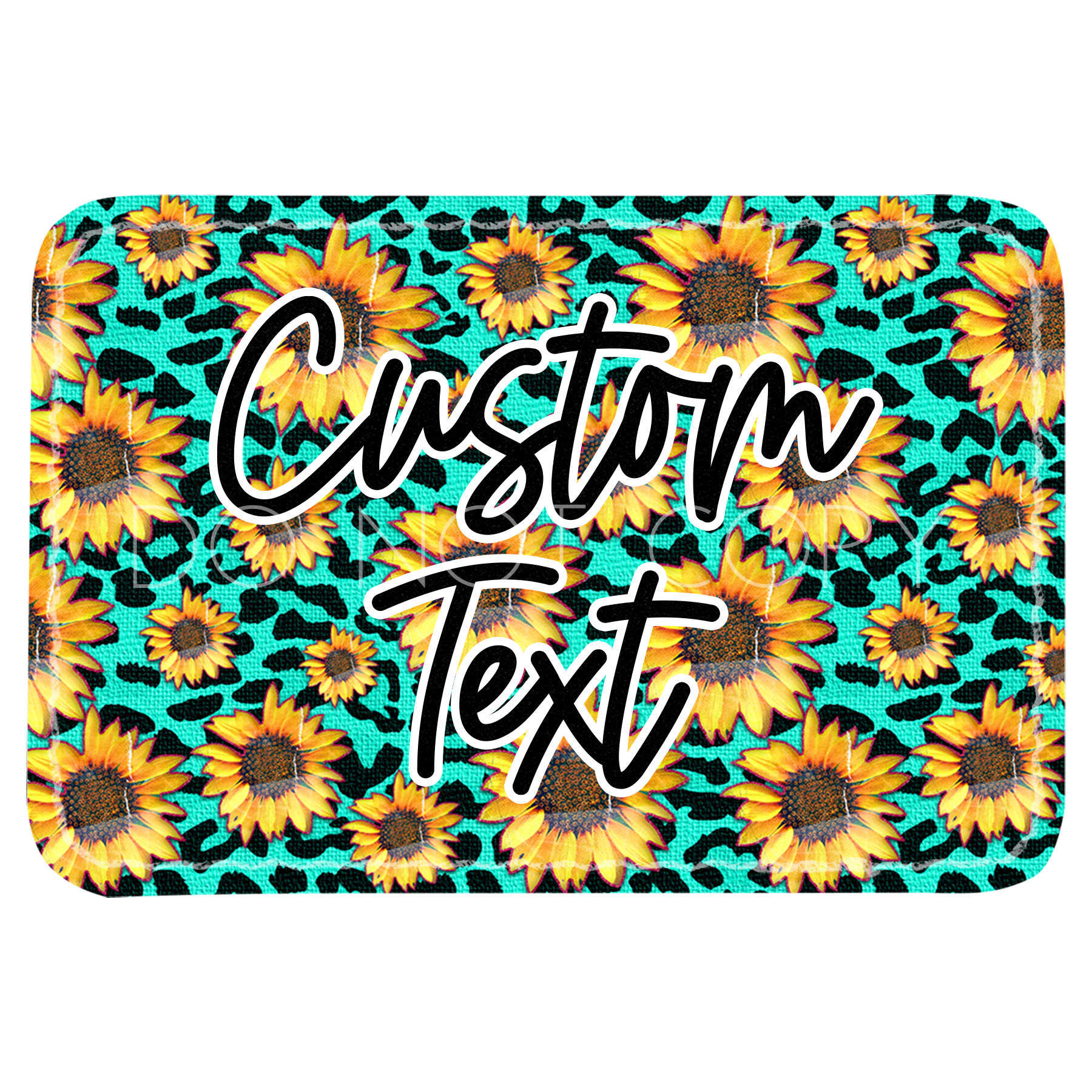 Turquoise Leopard Sunflowers Patch
