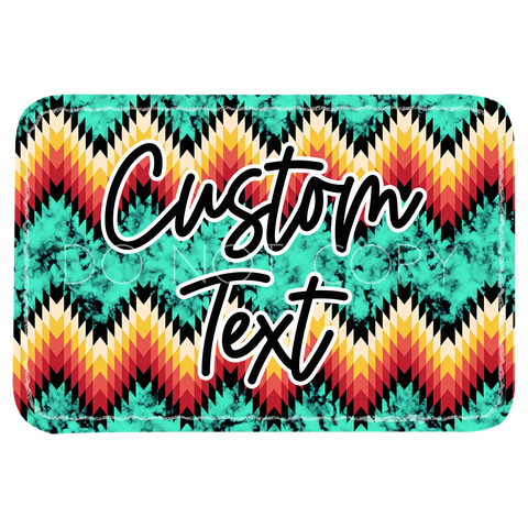 Turquoise Orange Aztec Patch