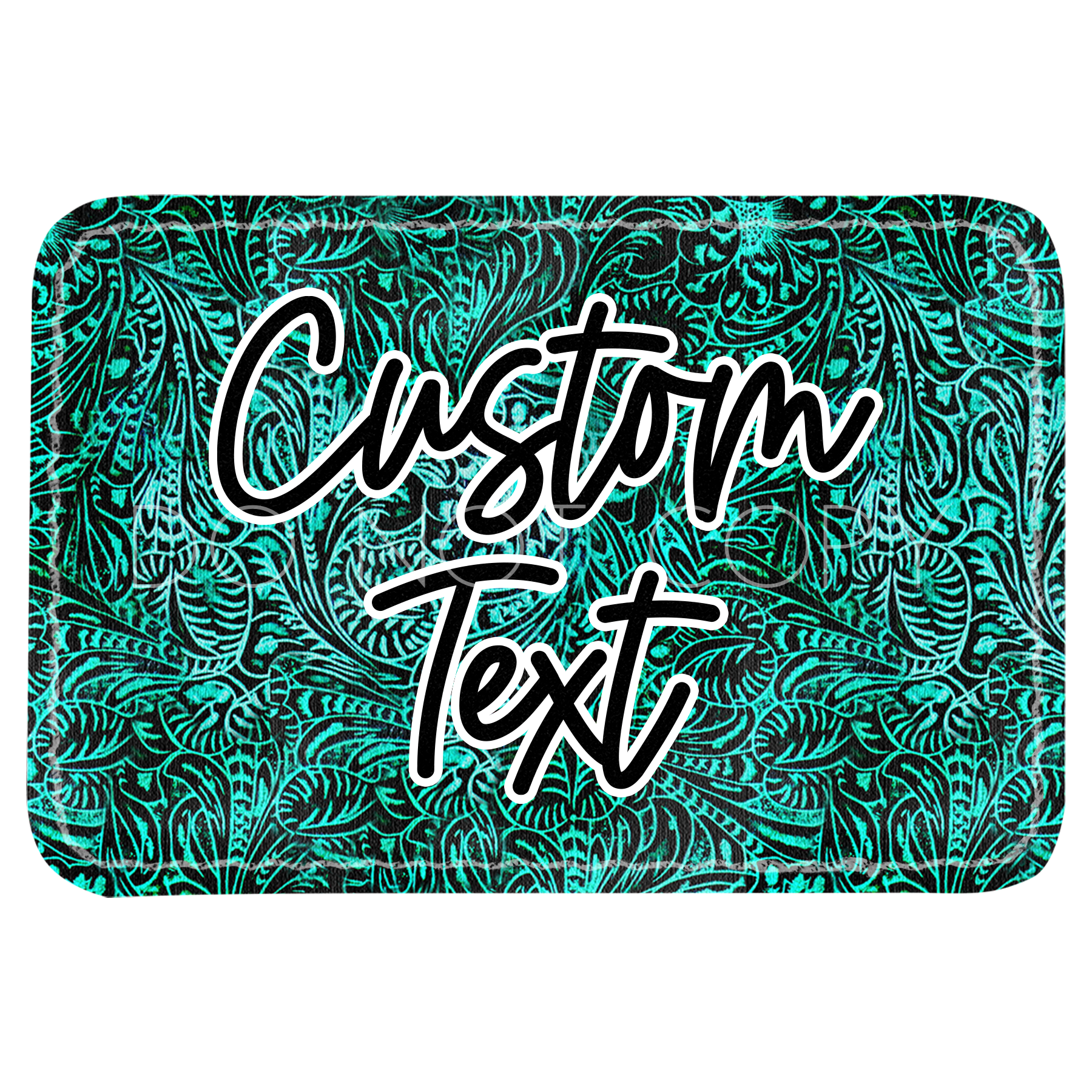 Turquoise Tooled Leather Patch