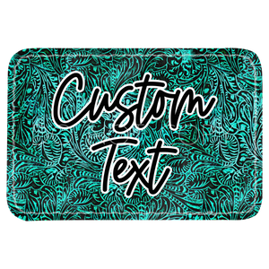 Turquoise Tooled Leather Patch