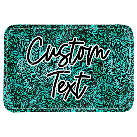 Turquoise Tooled Leather Patch